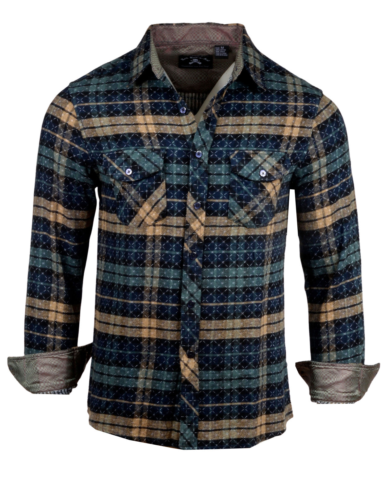 'Get Rhythm'  Flannel in Olive