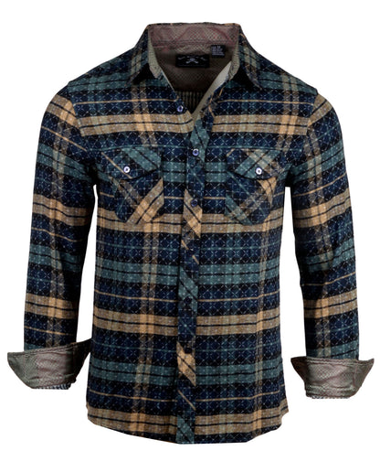 'Get Rhythm'  Flannel in Olive