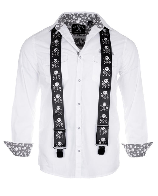 Iconic Skull X Bones Suspenders