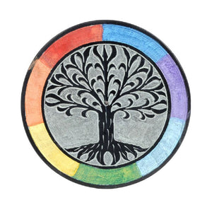 Rainbow Tree of Life Round Incense Burner SALE