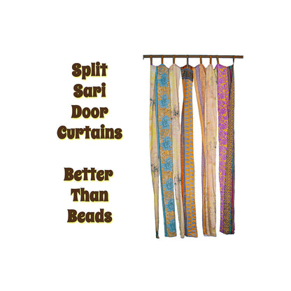 Recycled Split Sari Door Curtain Panel (54" x 63") in Assorted Prints