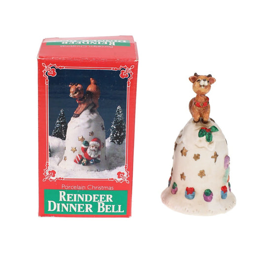 Porcelain Christmas Reindeer Dinner Bell