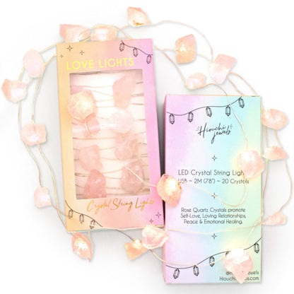 Love Lights ~ Crystal String Lights ~ Rose Quartz