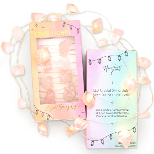 Love Lights ~ Crystal String Lights ~ Rose Quartz
