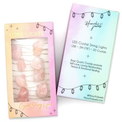 Love Lights ~ Crystal String Lights ~ Rose Quartz