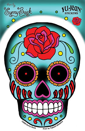 Sunny Buick Roses Sugar Skull Sticker SALE