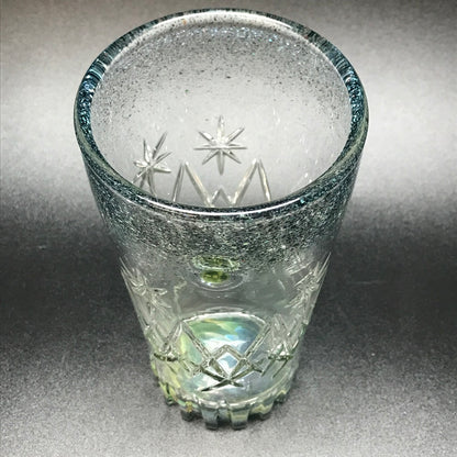 Rotational Science Hand Carved Frit Accented Pint Glass / #3