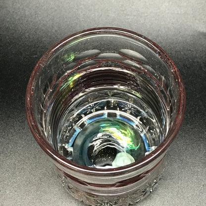 Rotational Science Color Wrapped Space Scene Base Hand Carved Drinking Glass / #10