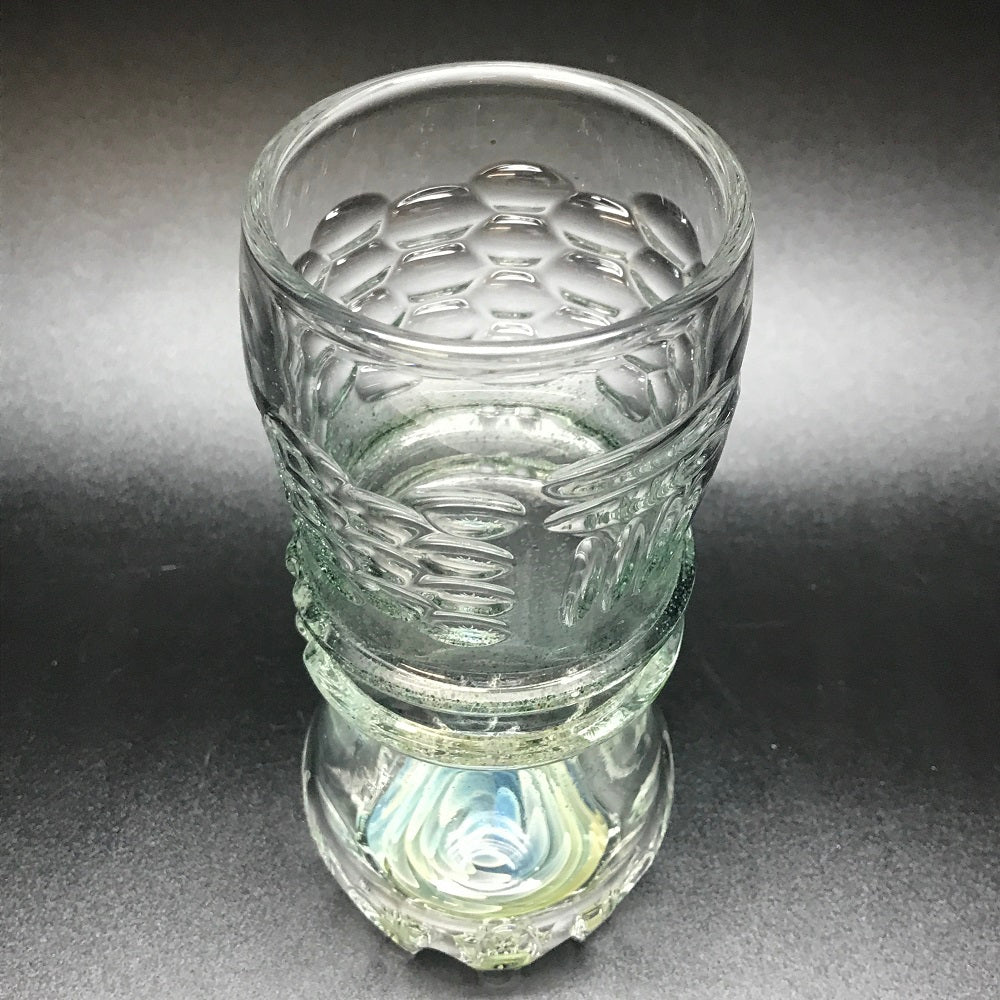 Rotational Science Hand Carved Double Maria Frit Drinking Glass / #8
