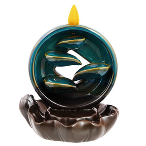 Round Ceramic Waterfall Backflow Incense Burner