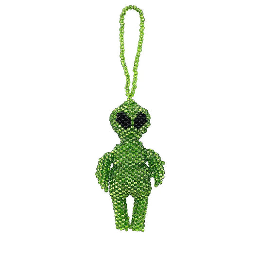 Handmade Alien Body Seed Bead Ornament Keychain
