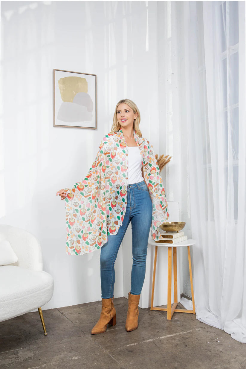 Fun Mushroom Print Scarf