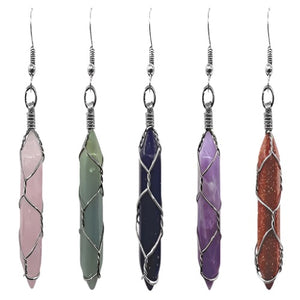 Stone Point Full Wrap Earrings - Assorted
