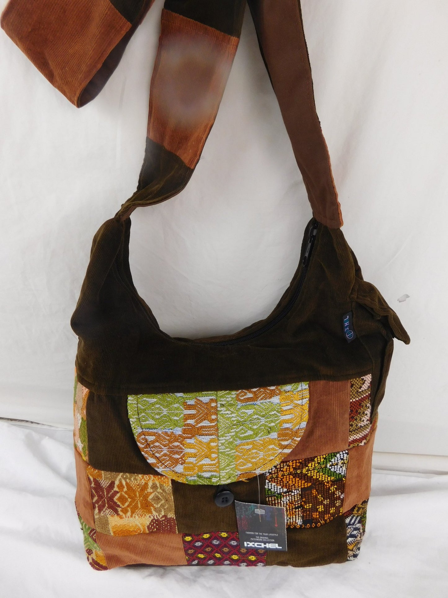 Saddle Bag in Hand Brocade & Cotton Corduroy