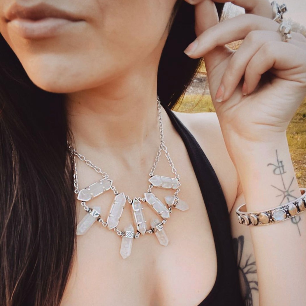 Northstar Crystal Necklace | Silver