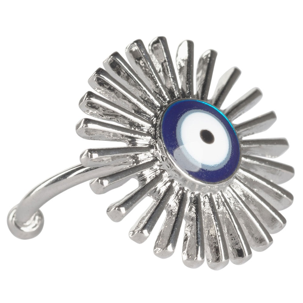 Silver Evil Eye Star Adjustable Ring