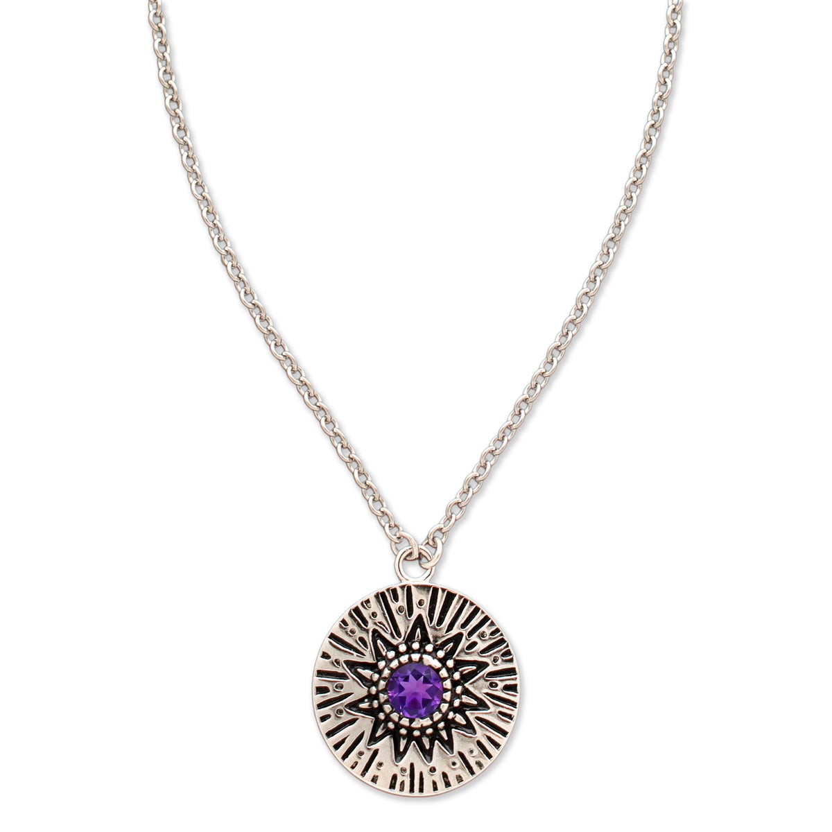 Circles Around the Sun Birthstone Necklace | Silver