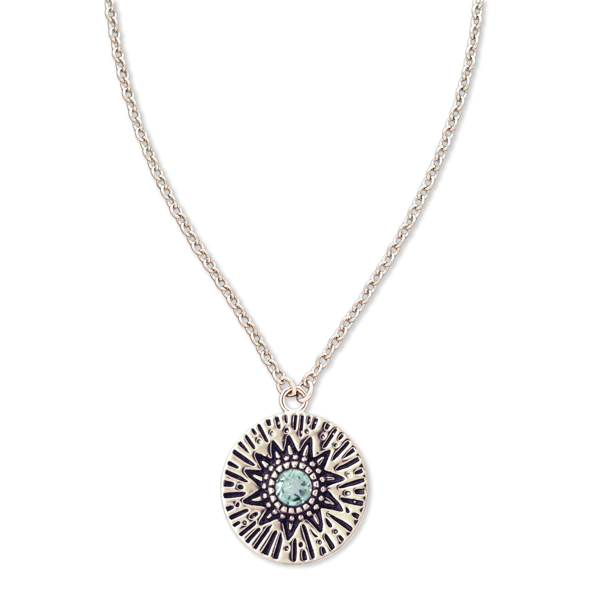 Circles Around the Sun Birthstone Necklace | Silver