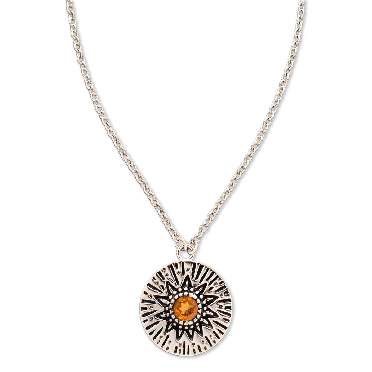 Circles Around the Sun Birthstone Necklace | Silver