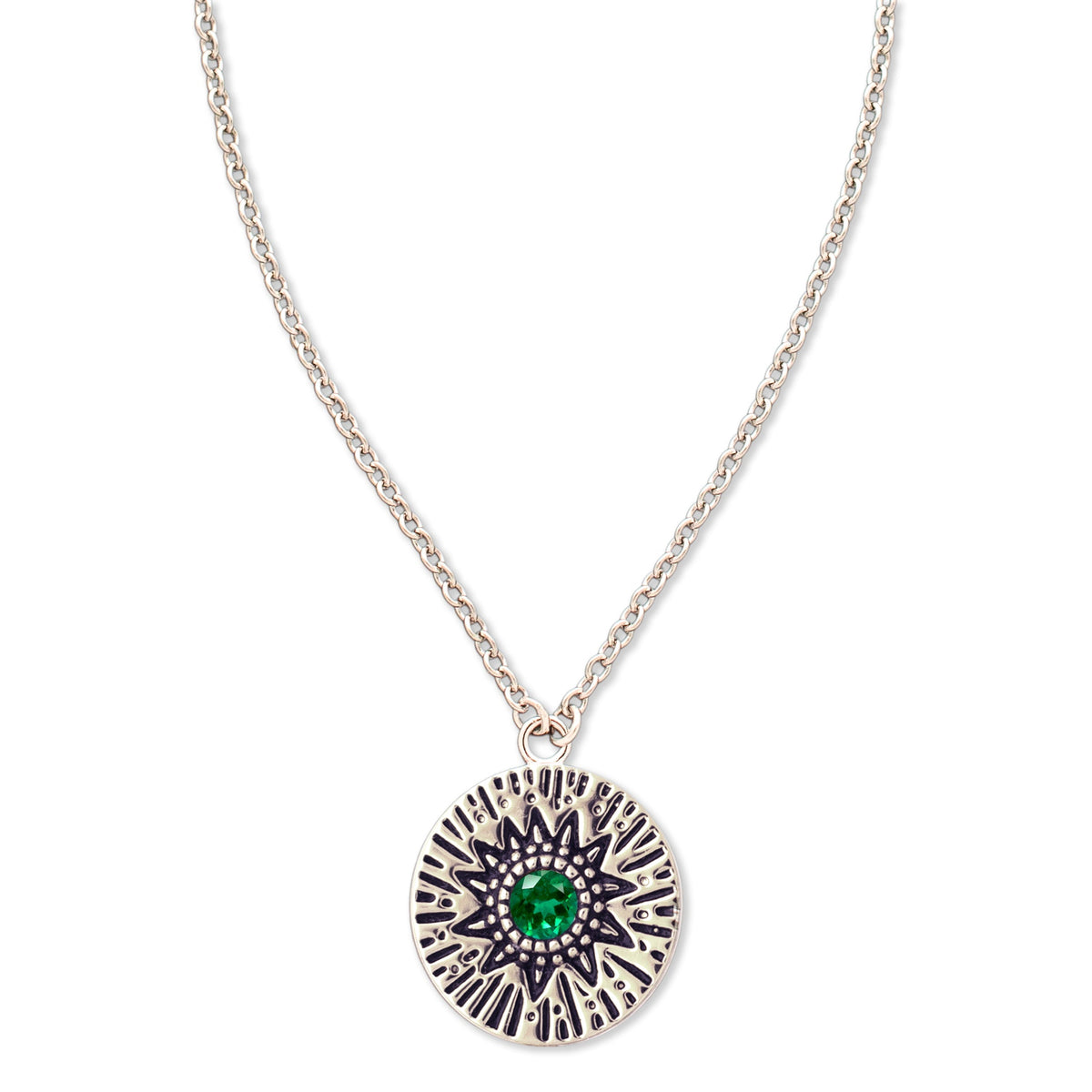 Circles Around the Sun Birthstone Necklace | Silver