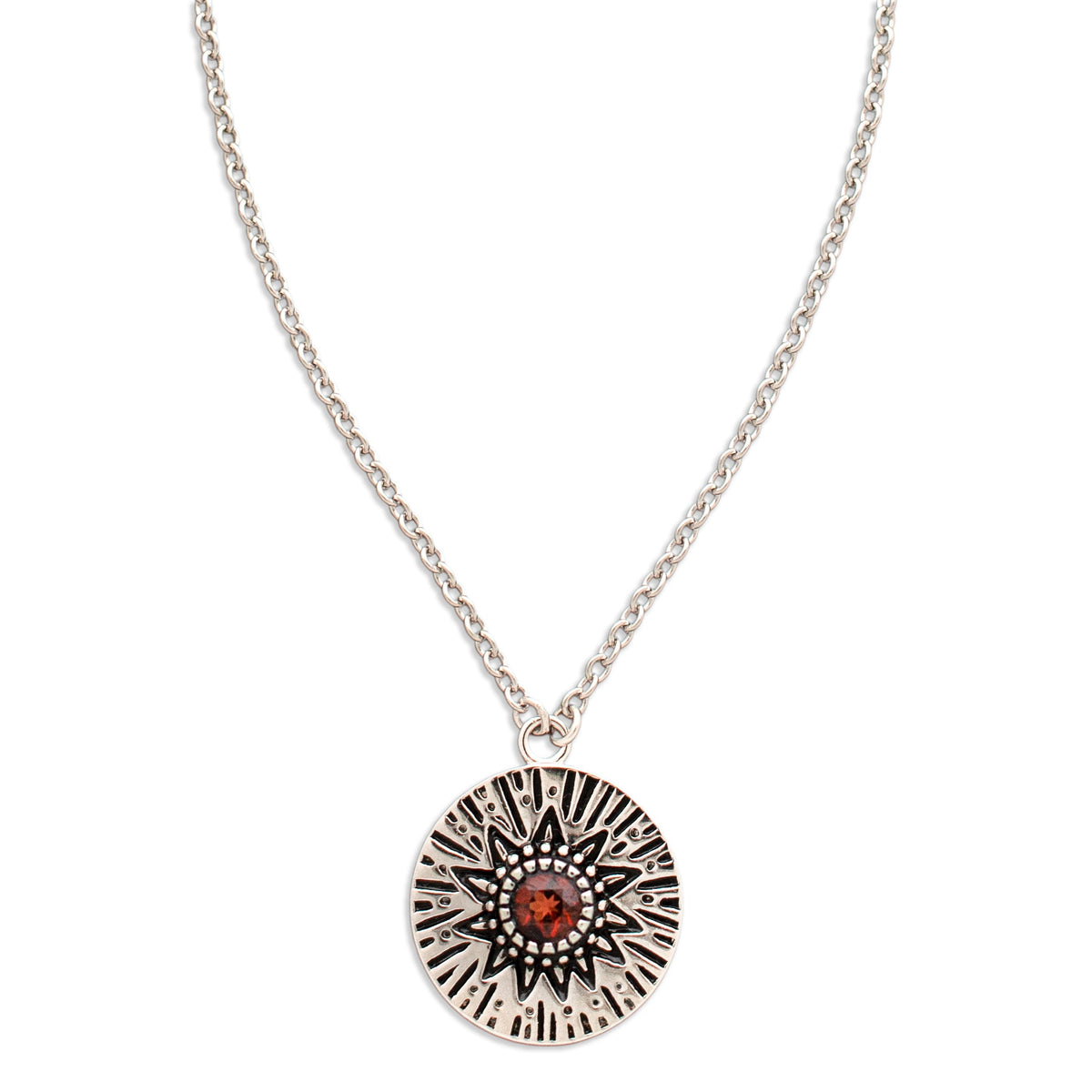Circles Around the Sun Birthstone Necklace | Silver