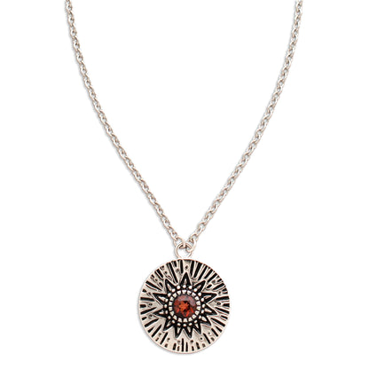 Circles Around the Sun Birthstone Necklace | Silver