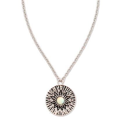 Circles Around the Sun Birthstone Necklace | Silver