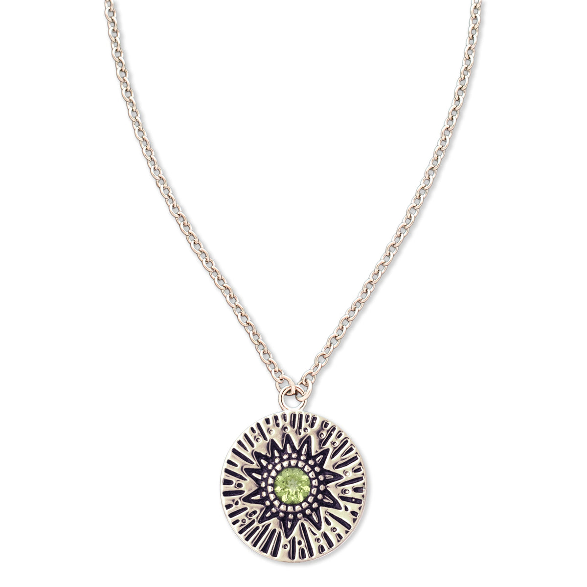 Circles Around the Sun Birthstone Necklace | Silver