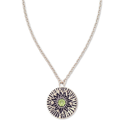 Circles Around the Sun Birthstone Necklace | Silver