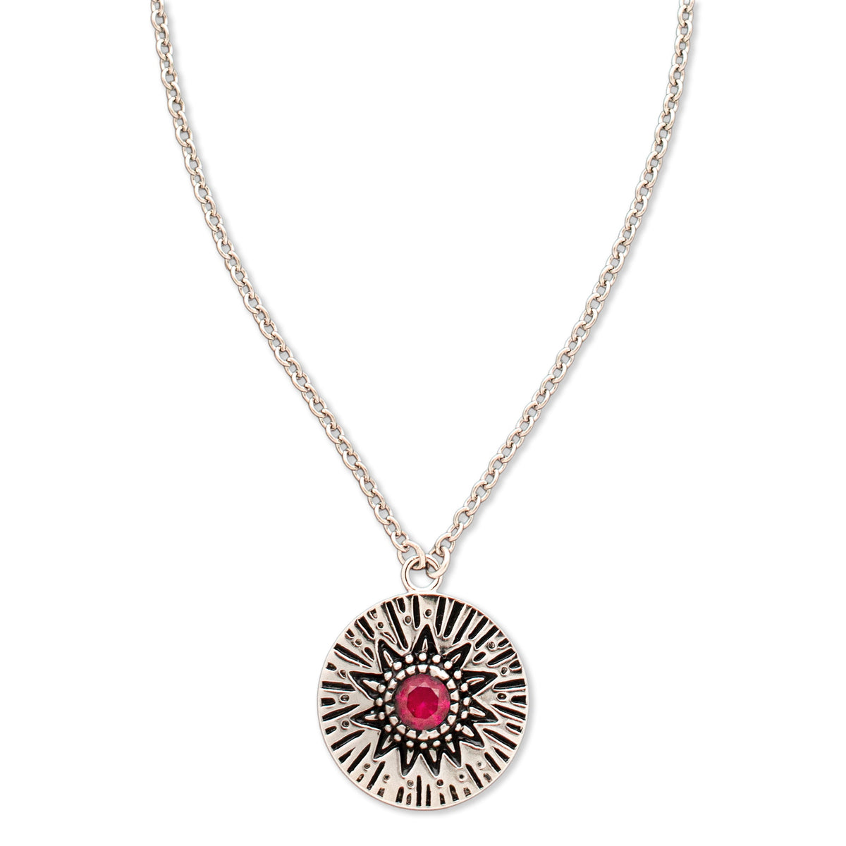 Circles Around the Sun Birthstone Necklace | Silver