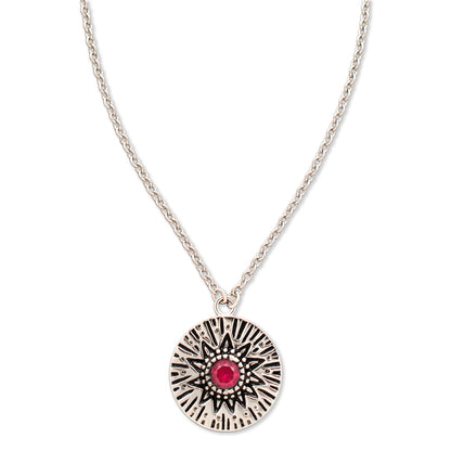 Circles Around the Sun Birthstone Necklace | Silver