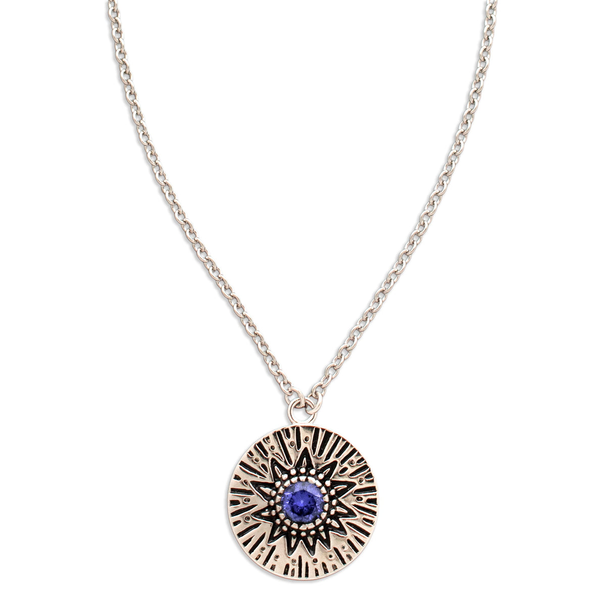 Circles Around the Sun Birthstone Necklace | Silver