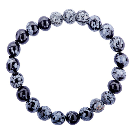 Snowflake Obsidian Bracelet - 8mm