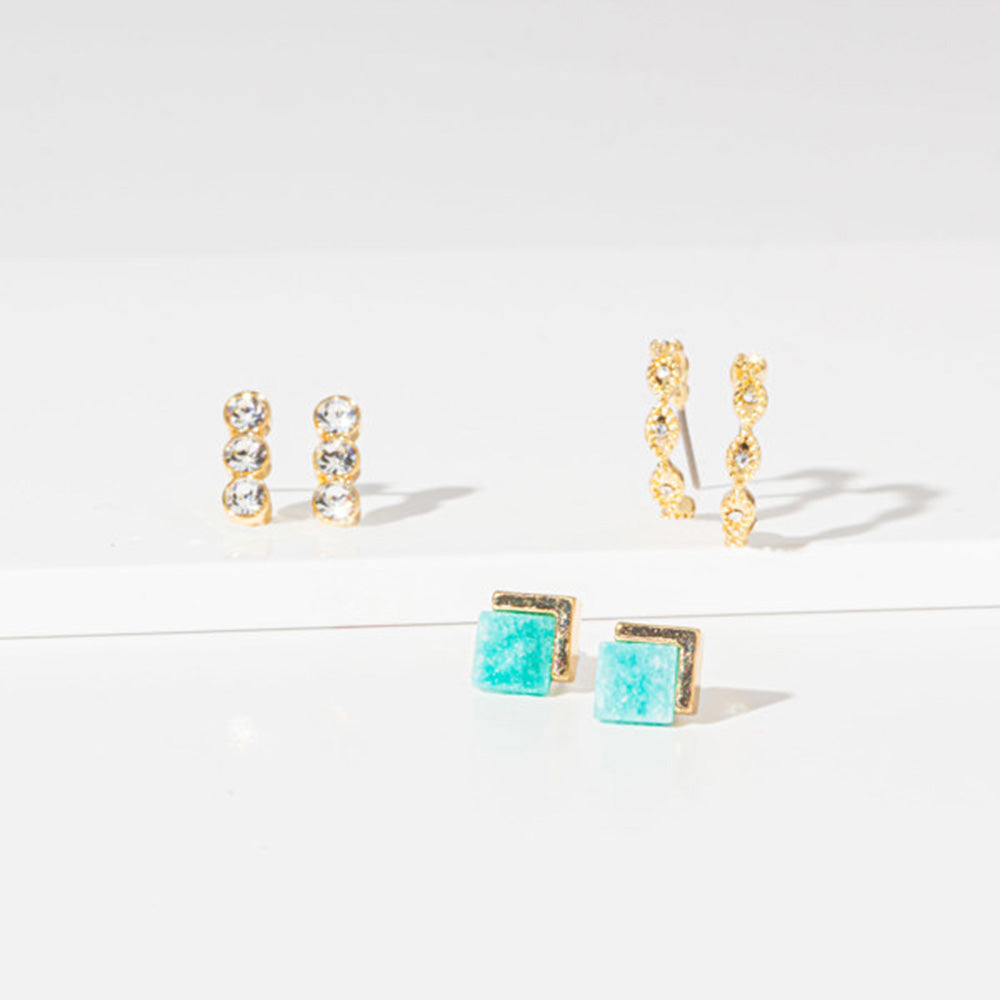 Soul Stacks Aquamarine Terra Stone Mix & Match Earring Stack
