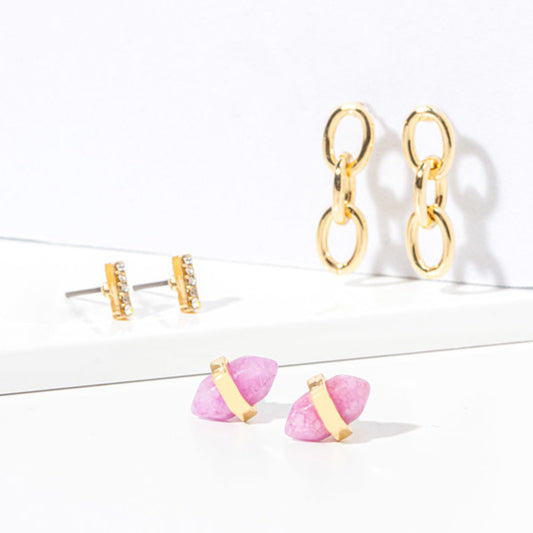 Soul Stacks Pink Tourmaline Terra Stone Mix & Match Earring Stack