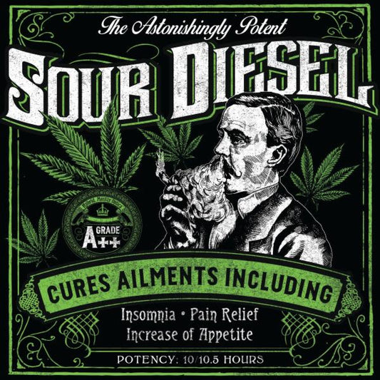 Seven Leaf Seven Leaf Sour Diesel Strain Sticker