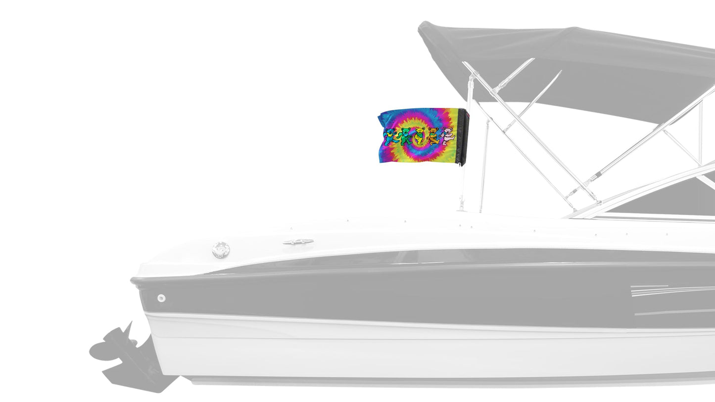 Grateful Dead Dancing Bears 12"x18" Forever Wave Flag for Boats