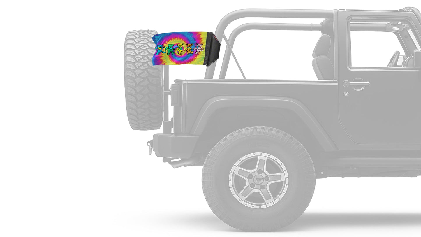 Grateful Dead Dancing Bears 12"x18" Forever Wave Flag for Jeep Wrangler YJ 1986-1995