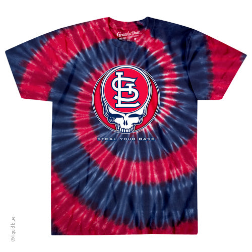 St. Louis Cardinals Steal Your Base Spiral Tie Dye T-Shirt