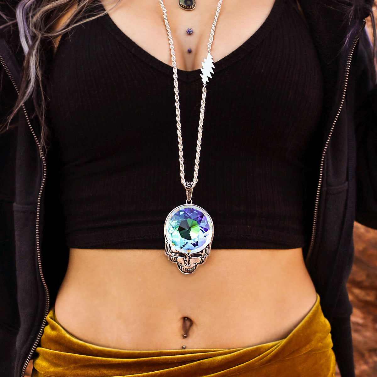 Steal Your Face Prism Necklace | Silver