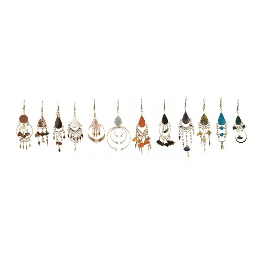Stone Hoop Earrings SALE