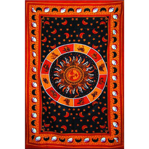 Sun and Zodiac Full Size Tapestry