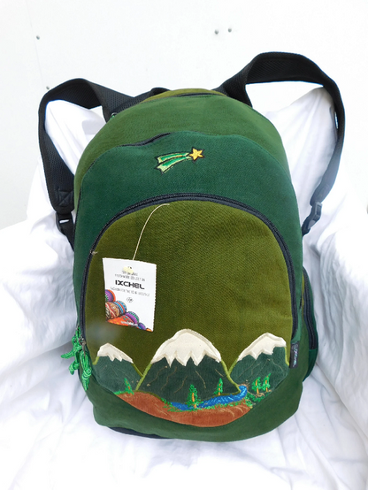Super Backpack in Heavyweight Cotton Denim with Mountain Applique SALE
