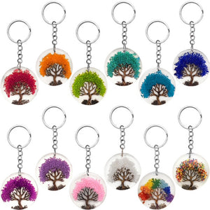 Tree of Life Acrylic Resin Circle Keychain