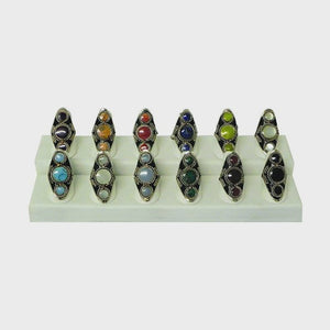 Natural Triple Stone Ring