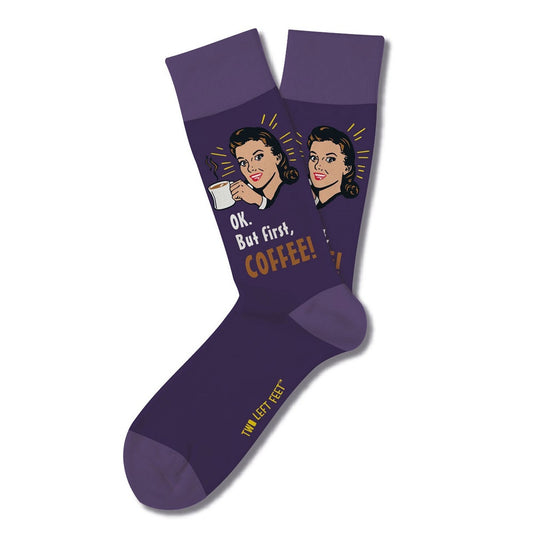 Two Left Feet® Retro Remix Socks - But First Coffee SALE