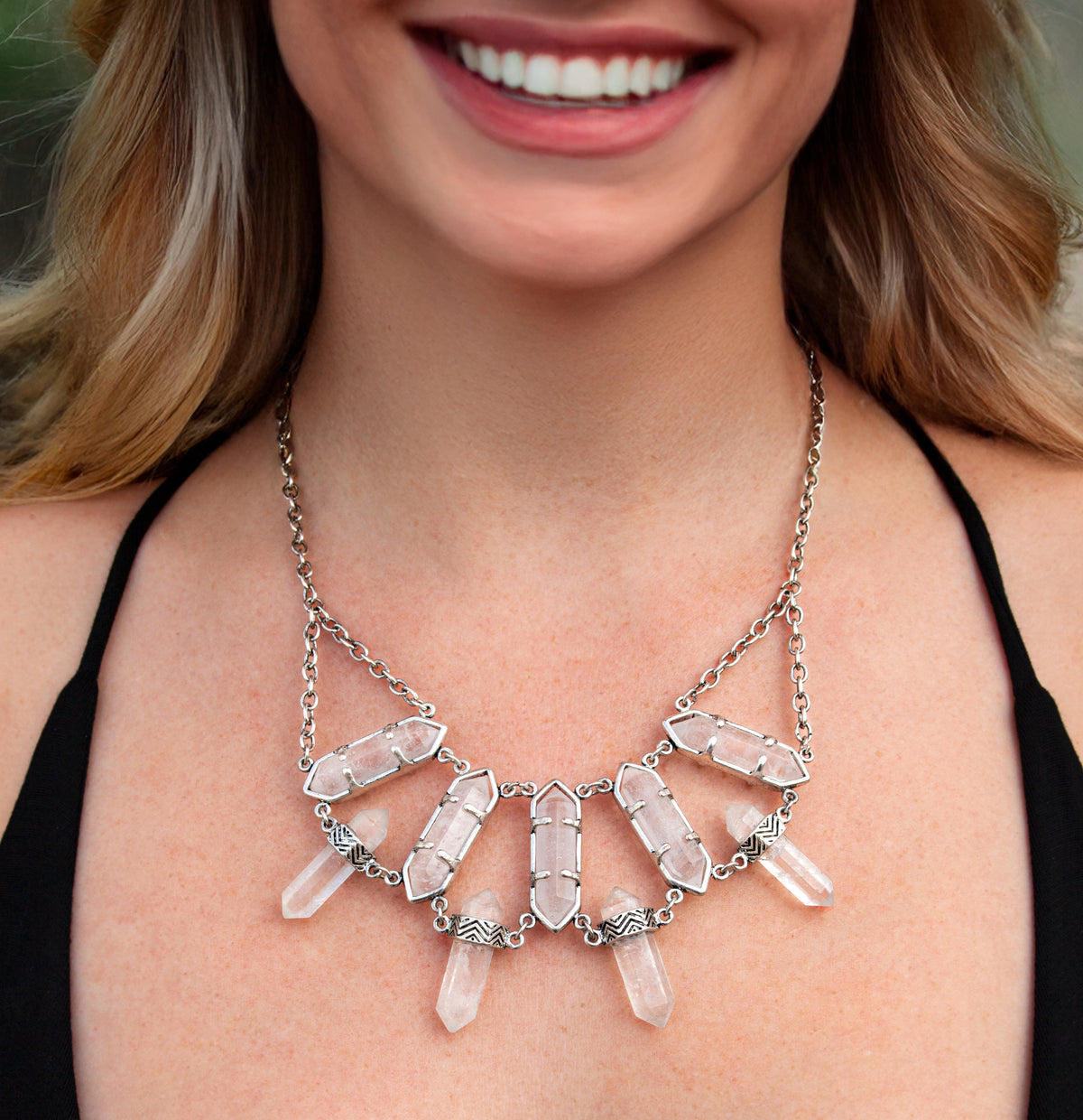 Northstar Crystal Necklace | Silver