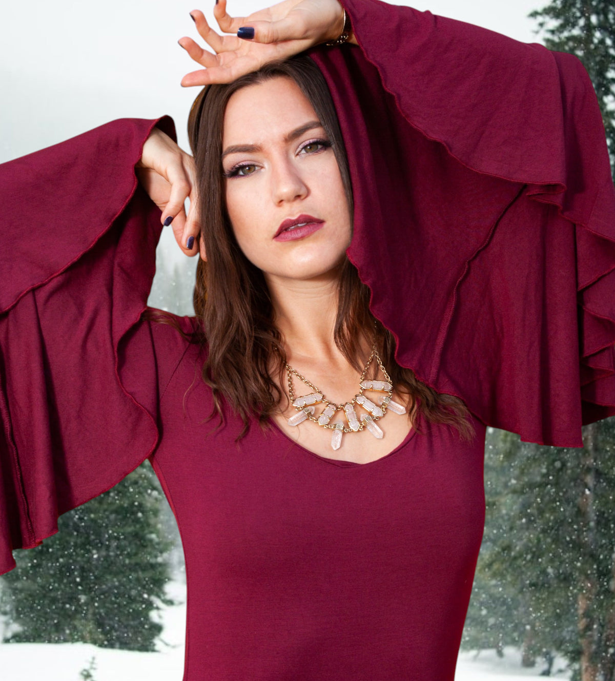 Northstar Crystal Necklace | Gold