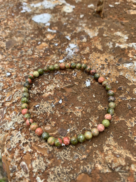Unakite Bracelet - 4mm