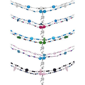 Beaded Anklet with Wrapped Crystal